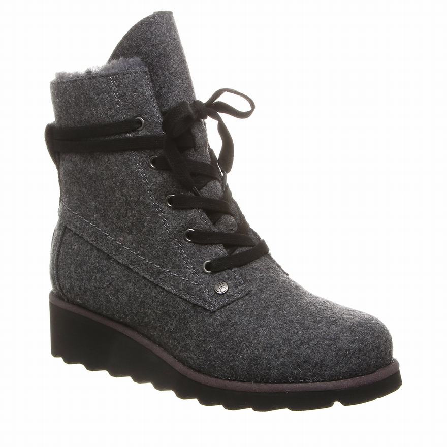 Bearpaw Krista Ankle Boots UK - Women's Boots Grey ||GHWILN-510||